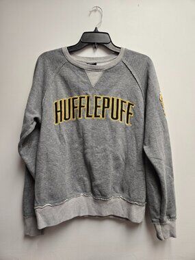 Universal Studios Harry Potter Hufflepuff Sweatshirt Gray Embroidered Medium M
